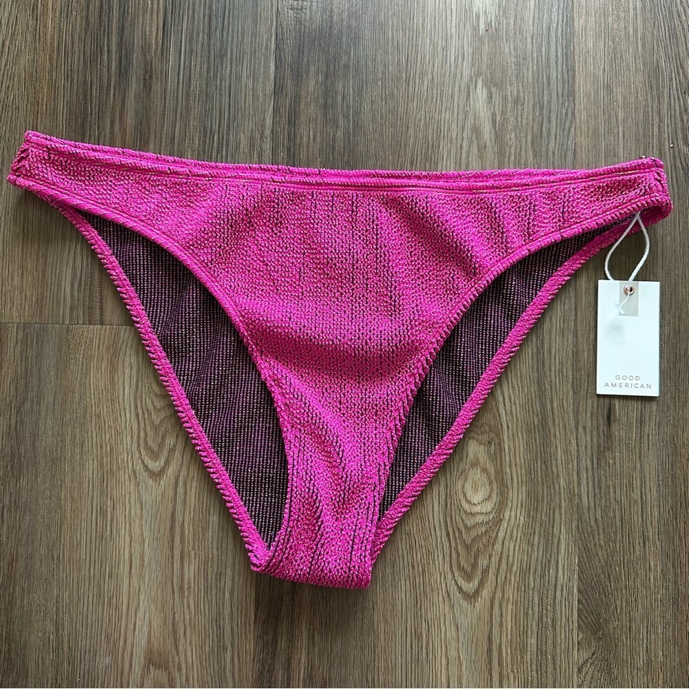 GOOD AMERICAN Women Always Fits Sculpt Bikini‎ Bottoms Fuschia Pink 5/6 2XL/3XL